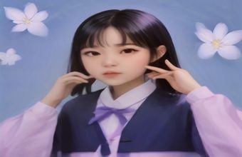 2026年夏季制服处女动漫精选封面，薄荷青霓虹光效下的动漫少女制服轮廓，未来感视觉风格